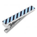 Varsity Stripes Tonal Blue Tie Clip.jpg